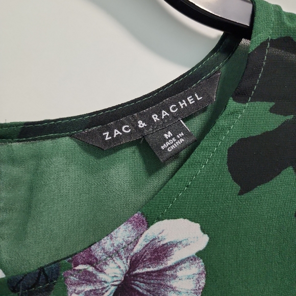 Zac and Rachel Green purple and blue floral sheer top - Picture 9 of 9